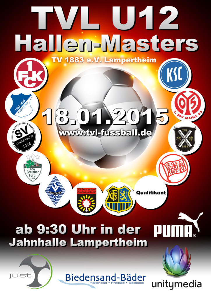 Turnierplakat zum TVL U12 Hallen-Masters 2015 beim TV Lampertheim
